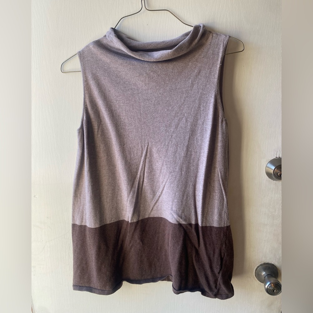Simply Vera Vera Wang Sleeveless Brown Knit Tunic Top